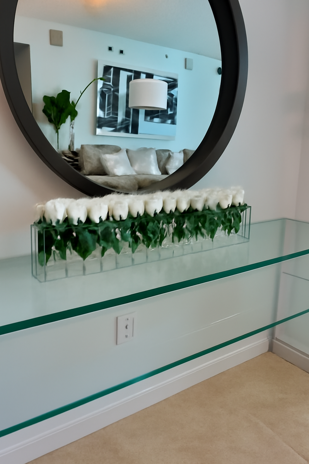 Casa Moderne fin 36" roses blanches