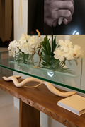 Cache-pot fin 48" orchidées Vanda blanches