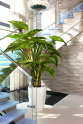 Plante artificielle en pot blanc brillant XL