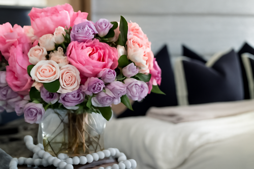 Bouquet printemps dans cylindre en verre 7